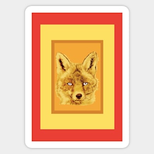 Fox orange variant, red border Sticker